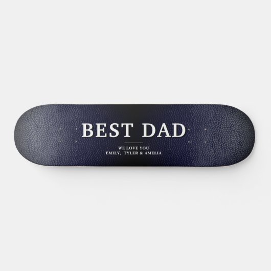 Blauw zwart leder Beste vader Dag Persoonlijk Skateboard (Horizontaal)