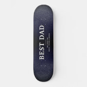 Blauw zwart leder Beste vader Dag Persoonlijk Skateboard (Voorkant)