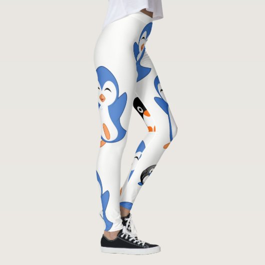 Blauw Zwart leggings Pinguïn Lang (Rechts)