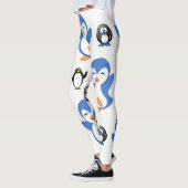Blauw Zwart leggings Pinguïn Lang (Links)