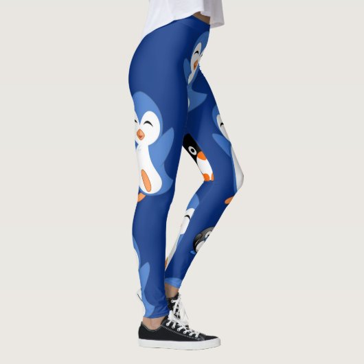 Blauw Zwart leggings Pinguïn Lang (Rechts)