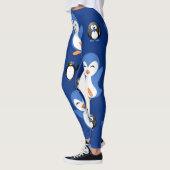 Blauw Zwart leggings Pinguïn Lang (Links)