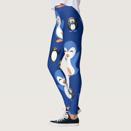 Blauw Zwart leggings Pinguïn Lang (Links)