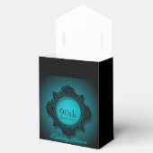 Blauw Zwart  lijst 90e Verjaardag Favor Box Bedankdoosjes (Geopend)