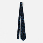 Blauw & zwart luipaardprint stropdas (Achterkant)