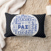 Blauw/zwart Lumbar kussen/rust in meerdere talen Kussen (Deken)