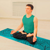 Blauw Zwart Mandala Patroon Yogamat