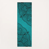Blauw Zwart Mandala Patroon Yogamat (Voorkant)
