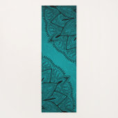 Blauw Zwart Mandala Patroon Yogamat (Achterkant)