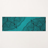 Blauw Zwart Mandala Patroon Yogamat (Voorkant (horizontaal))