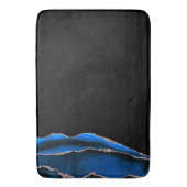 Blauw Zwart Marmer Vergulde Agaat Badmat (Voorkant Verticaal)