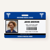 Blauw & Zwart Medisch Medewerker Dokter LPN Verple Badge (Voorkant)
