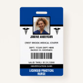 Blauw & Zwart Medisch Medewerker Dokter Verpleegku Badge (Voorkant)