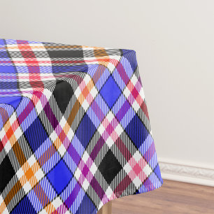 Blauw Zwart Meerkleurig Flanel Geruit Tartan Tafelkleed