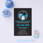 Blauw Zwart Moderne Druk Wassen Reiniging Flyer (Enkel)