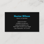 Blauw Zwart Moderne Druk Wassen Reiniging Visitekaartje (Achterkant)