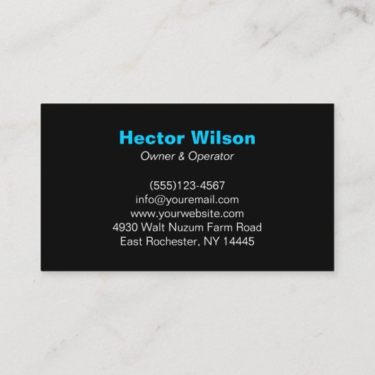 Blauw Zwart Moderne Druk Wassen Reiniging Visitekaartje (Achterkant)