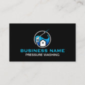 Blauw Zwart Moderne Druk Wassen Reiniging Visitekaartje (Voorkant)