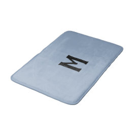 Blauw zwart monogram badmat