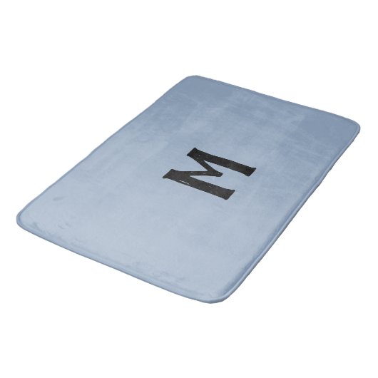 Blauw zwart monogram badmat (Gekanteld)