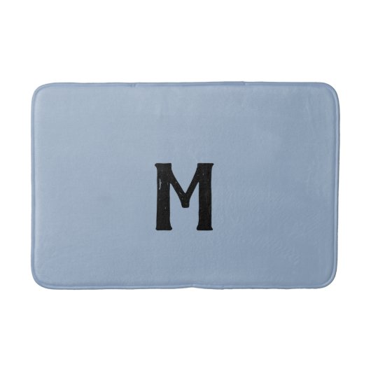 Blauw zwart monogram badmat (Voorkant)
