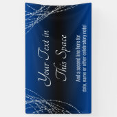 Blauw Zwart Ombre Light Strings Voeg je eigen teks Spandoek (Verticaal)