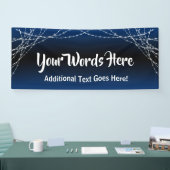 Blauw Zwart Ombre Light Strings Voeg je eigen teks Spandoek (Beurs)