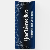 Blauw Zwart Ombre Light Strings Voeg je eigen teks Spandoek (Verticaal)