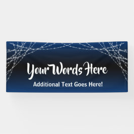 Blauw Zwart Ombre Light Strings Voeg je eigen teks Spandoek