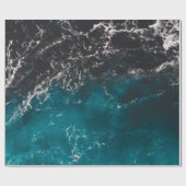 Blauw zwart ombre zee cadeaupapier (Vlak)