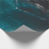 Blauw zwart ombre zee cadeaupapier (Hoek)