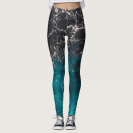 Blauw zwart ombre zee leggings