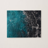 Blauw zwart ombre zee legpuzzel (Horizontaal)