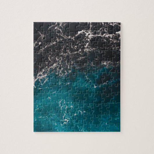 Blauw zwart ombre zee legpuzzel (Verticaal)