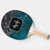 Blauw zwart ombre zee Monogram Tafeltennisbatje (Zijkant)