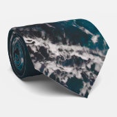 Blauw zwart ombre zee stropdas (Opgerold)