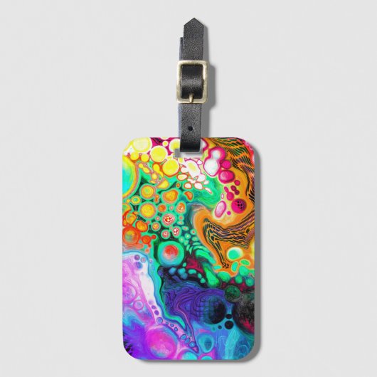 Blauw, zwart, Paars, geel Bagagelabel (Voorkant (verticaal))