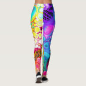 Blauw, zwart, Paars, geel Leggings (Achterkant)