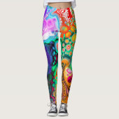 Blauw, zwart, Paars, geel Leggings (Voorkant)