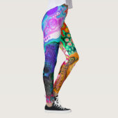 Blauw, zwart, Paars, geel Leggings (Rechts)