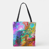 Blauw, zwart, Paars, geel Tote Bag (Achterkant)