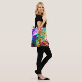 Blauw, zwart, Paars, geel Tote Bag (Op model)