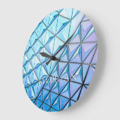 Blauw zwart Paars geometrisch ontwerp, witte naam Grote Klok (Hoek)