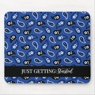 Blauw & Zwart Paisley Muismat