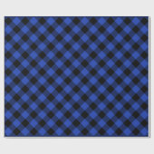Blauw Zwart Plaid | Buffel controleert patroon Cadeaupapier (Vlak)