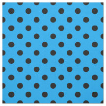 Blauw Zwart Polka Dots Textiel