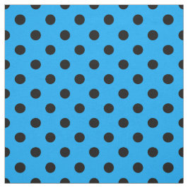 Blauw Zwart Polka Dots Textiel Stof