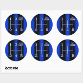 Blauw Zwart Race Stripes Shift Knop Sticker (Vel)