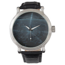 Blauw Zwart Ring Galaxy Horloge