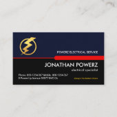 Blauw Zwart Rood Lijn Elektrische Stroom Visitekaartje (Voorkant)
